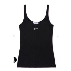 Off White Black Off Stamp Black Rib Tank Top Size 40 NWT Retail: $290